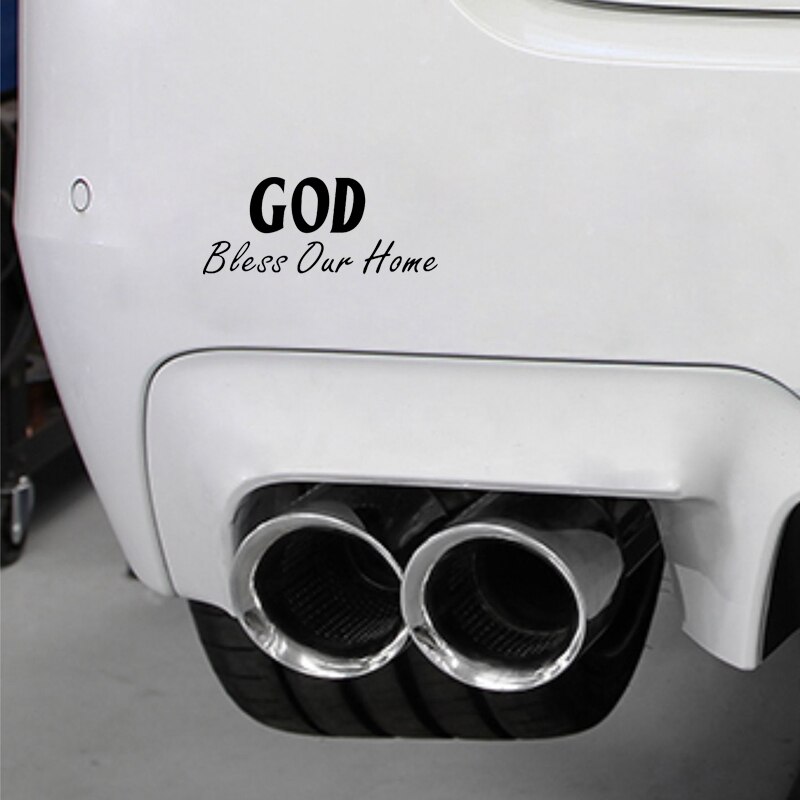 Decal dán trang trí xe mô tô/xe hơi họa tiết GOD BLESS THIS HOME bằng chất liệu Vinyl kích thước 16.5cm*6.8cm