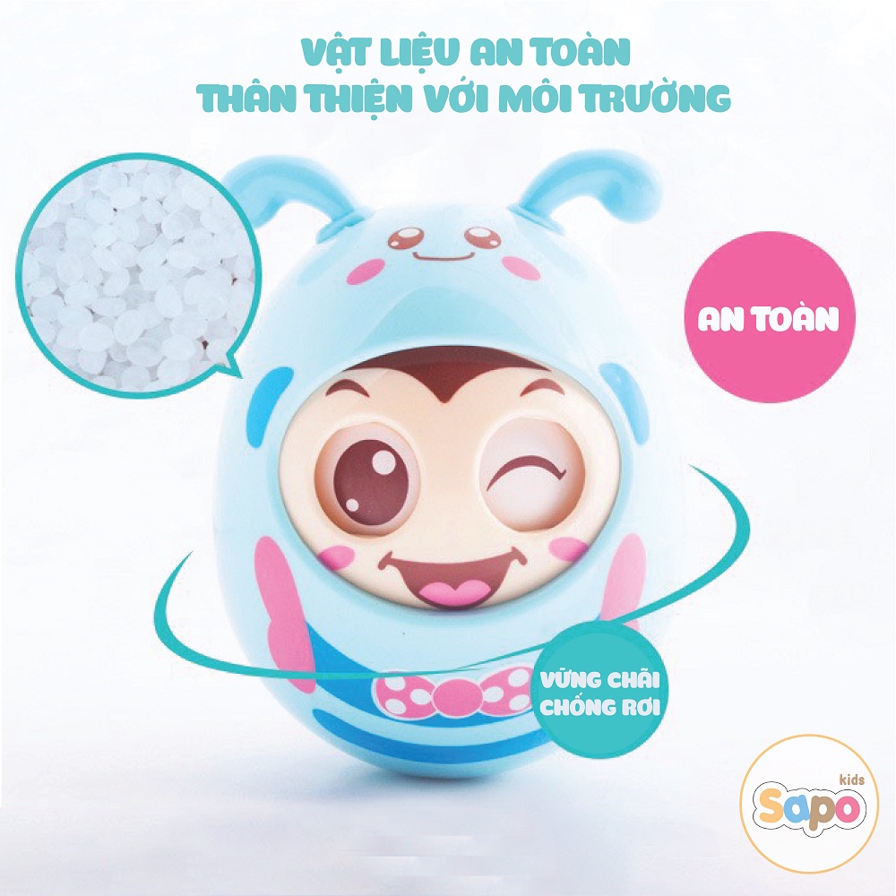 Đồ chơi con lật đật ong đáng yêu cho bé, biết nhắm mở liếc mắt, kêu leng keng SAPO KIDS