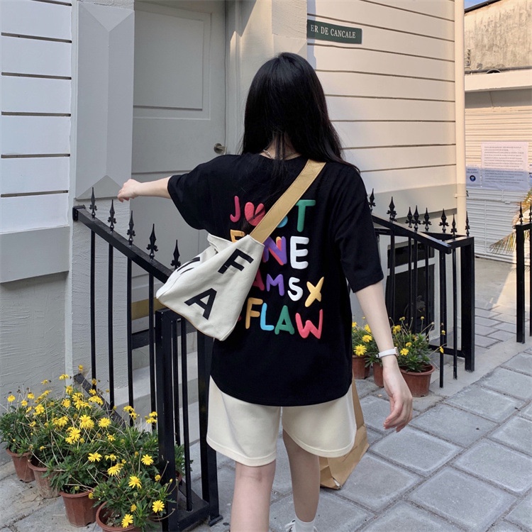 Áo thun tay lỡ JUST FINE DLAMSX ACFLAW ❤️ Áo phông oversize form rộng unisex  nam nữ - A09 - Happy Style