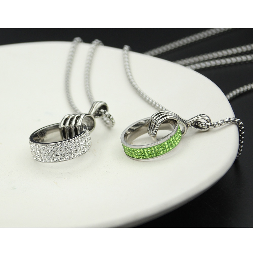 Vòng cổ nam nữ dây chuyền Titan Asta Accessories màu bạc unisex đẹp phụ kiện thời trang - Vòng cổ Hena
