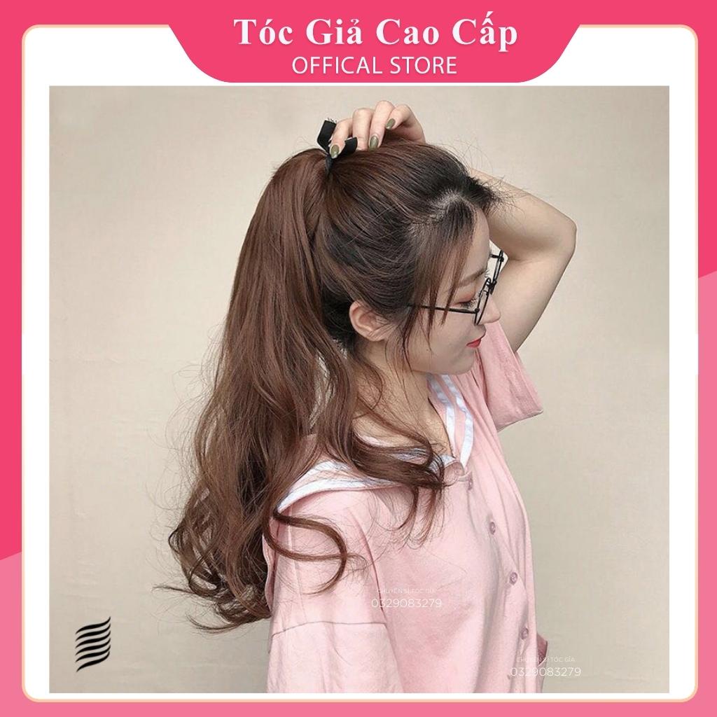 Tóc giả cột xoăn dợn nữ đẹp, d16 45cm.