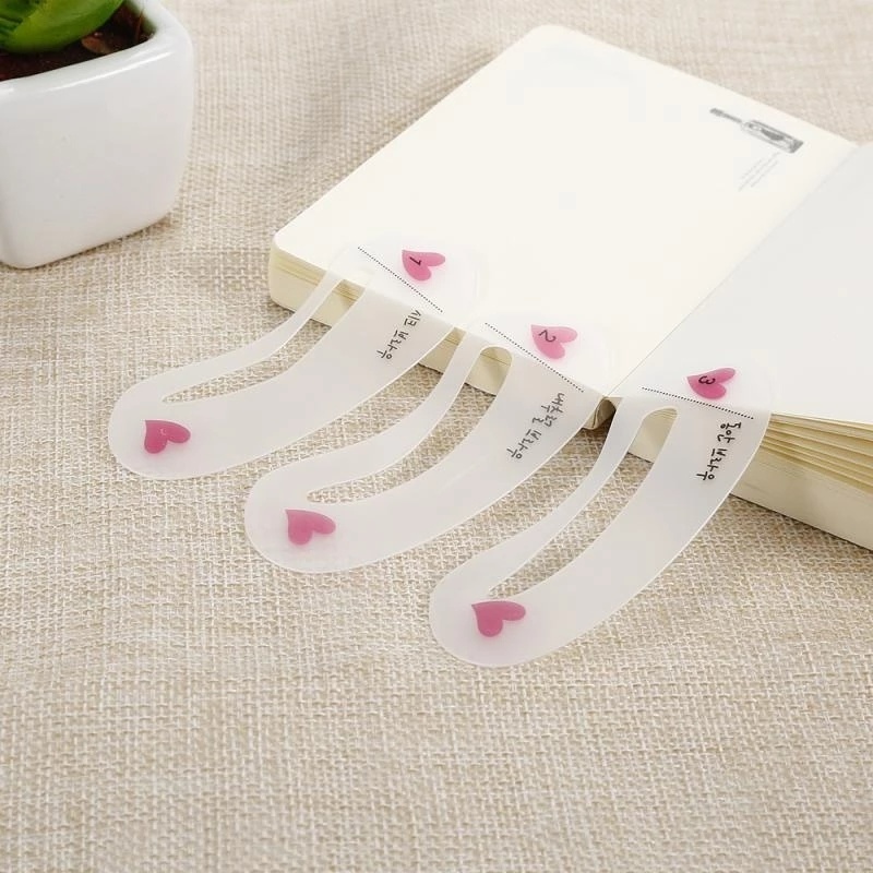 Set 3 Khuôn Nhựa ABS Hỗ Trợ Kẻ Chân Mày/Trang Điểm Lông Mày Có Thể Tái Sử Dụng Cho Nữ