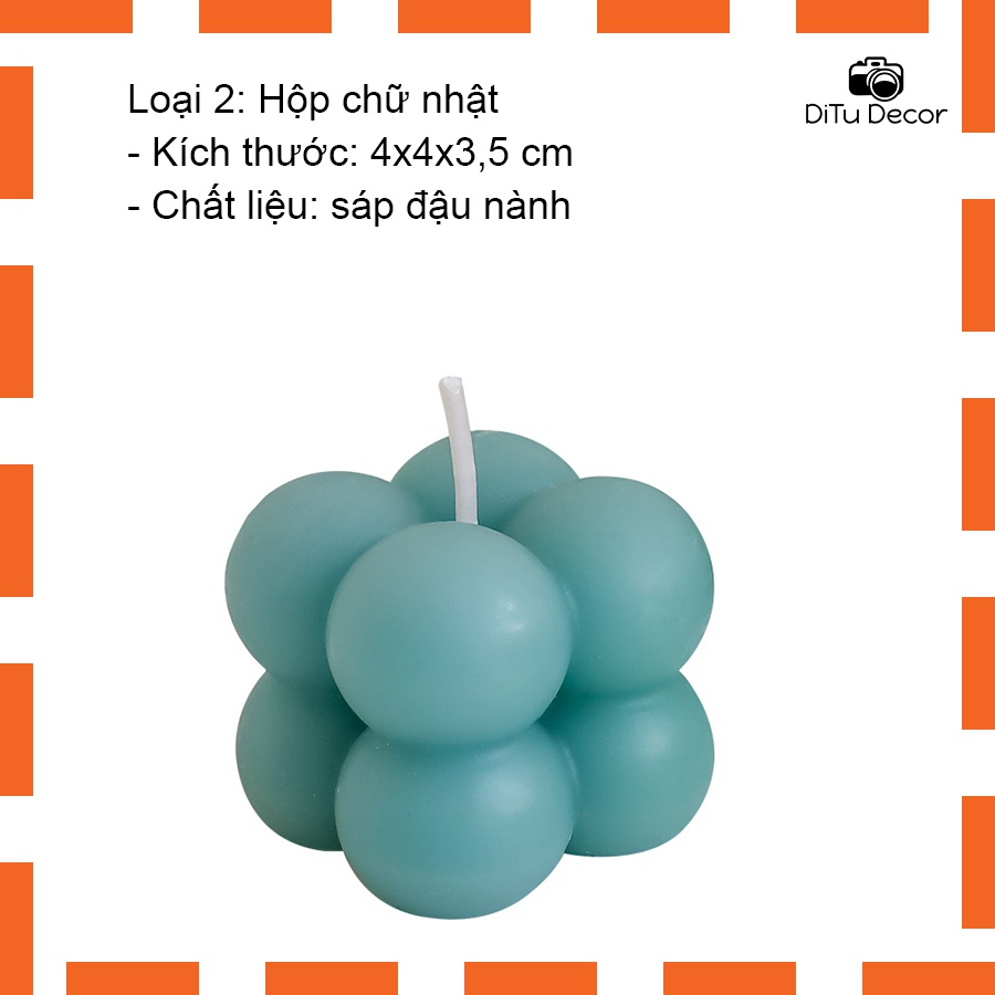 Nến thơm phòng hình rubik, hình trụ - decor chụp hình, trang trí chụp ảnh - DiTu Decor