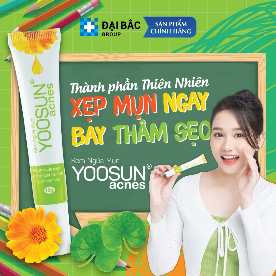 Kem Yoosun Acnes ngừa mụn ngừa thâm cho da dầu khô đâu đen mụn Combo 2 tuýp 15g