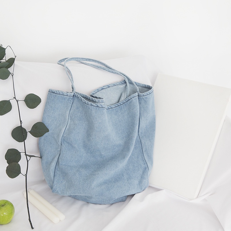 Túi tote jean, siêu to, phong cách Hàn Quốc, ảnh thật shop chụp