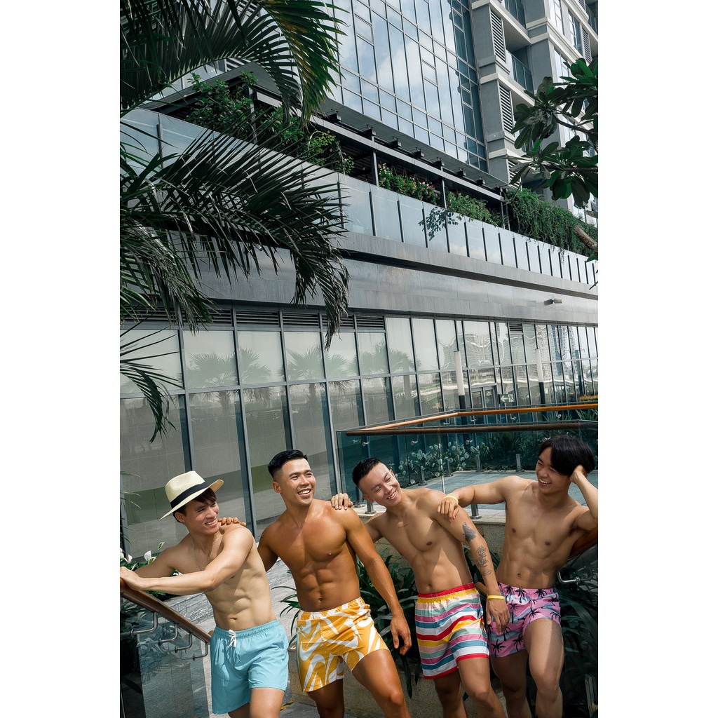 Quần đùi đi biển mùa hè rộng rãi chất cotton Hungtubes.