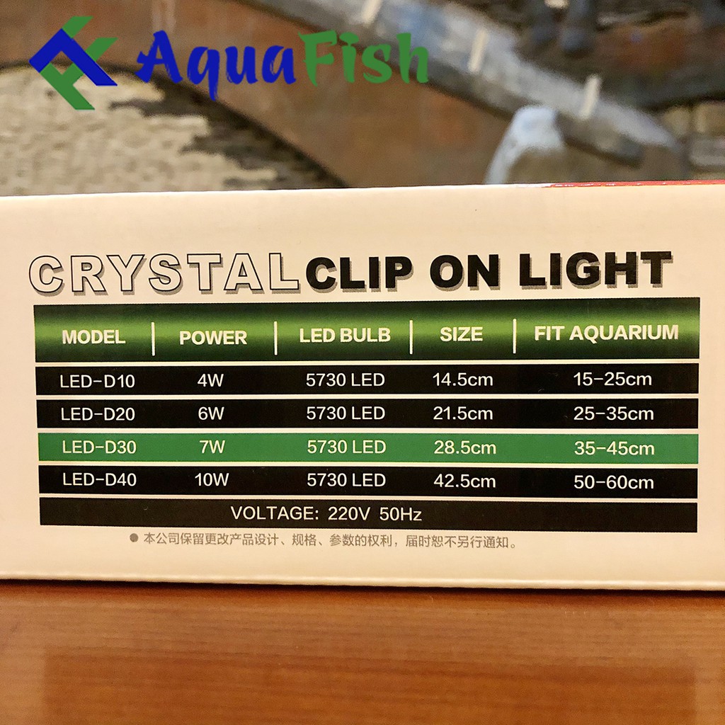 Đèn Kẹp XILONG LED-D20-D30-D40 (Dùng Cho Bể Cá Cảnh Dài Từ 25 - 60cm)