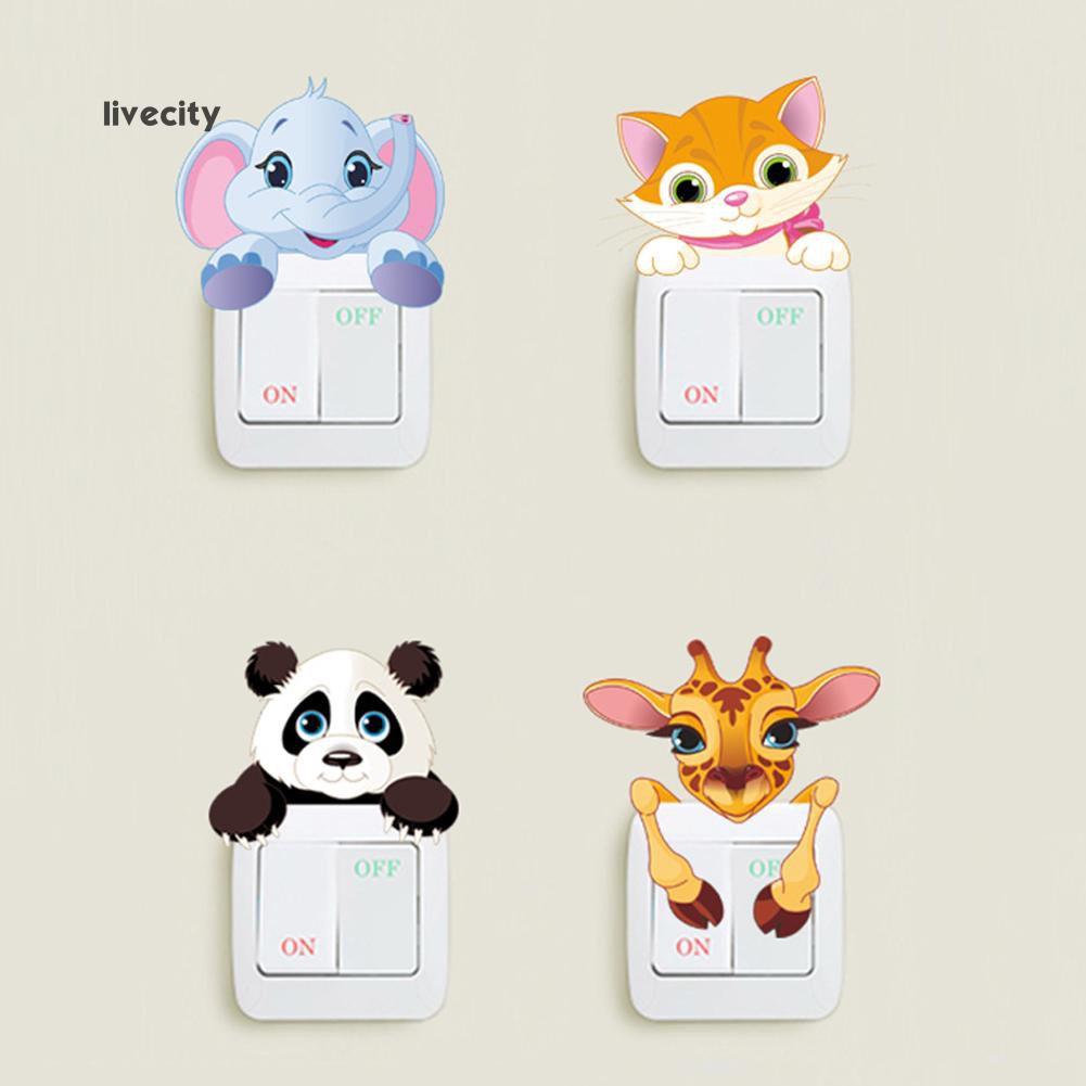 Miếng dán tường trang trí công tắc hình động vật | BigBuy360 - bigbuy360.vn