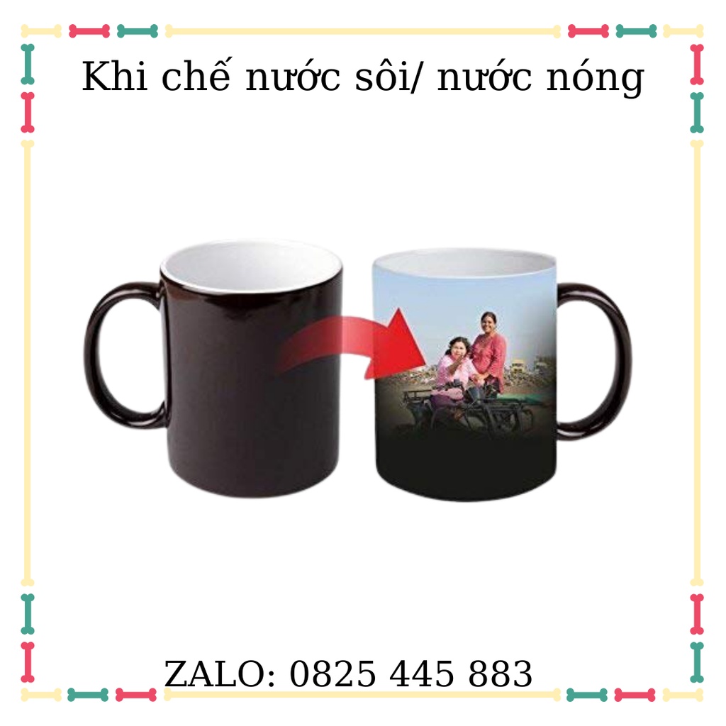 Ly sứ đổi màu, ly huyền ảo, ly ma thuật in hình, in chữ theo yêu cầu, dung tích 330ml