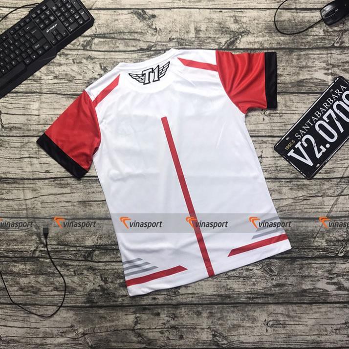 Áo game thi đấu Esports thun ngắn tay nam - Mẫu SKT T1 màu đỏ trắng 2019 dáng suông Đẹp