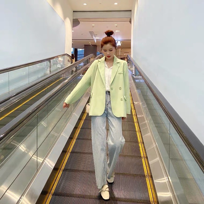 (Mẫu mới)(Sẵn xanh)Áo vest/áo blazer nữ siêu phẩm màu sắc trẻ trung phong cách Hàn Quốc(kèm ảnh thật) | BigBuy360 - bigbuy360.vn