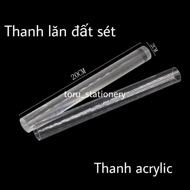 Thanh lăn cán đất sét bằng nhựa acrylic trong suốt toru_stationery