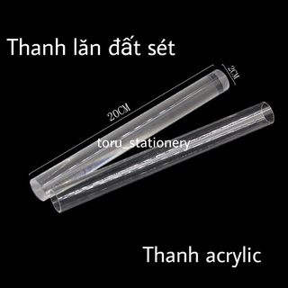 Thanh lăn cán đất sét bằng nhựa acrylic trong suốt toru_stationery
