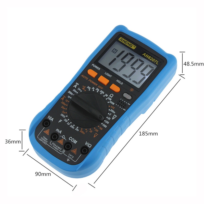 Đồng Hồ Vạn Năng Kỹ Thuật Số Whi AN8207L Đếm 2000 Số AC / Cho Dòng Điện DC