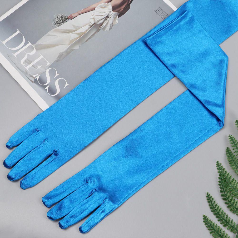 Găng Tay Cô Dâu Dài Vải Satin Thời Trang MIHAN1