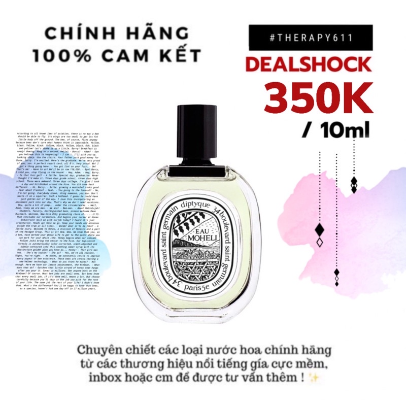 [𝗦𝗔𝗟𝗘]..::✨Mẫu thử nước Hoa Diptyque Moheli EDP Tester 5ml/10ml/20ml ✨::.. | BigBuy360 - bigbuy360.vn