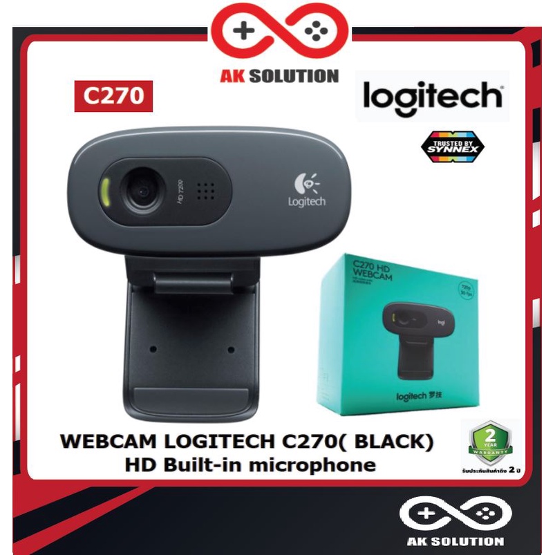 Logitech C270 Webcam HD 720p / 30fps Cuộc gọi Video Đèn tự động Micrô tăng cường tiếng ồn tích hợp