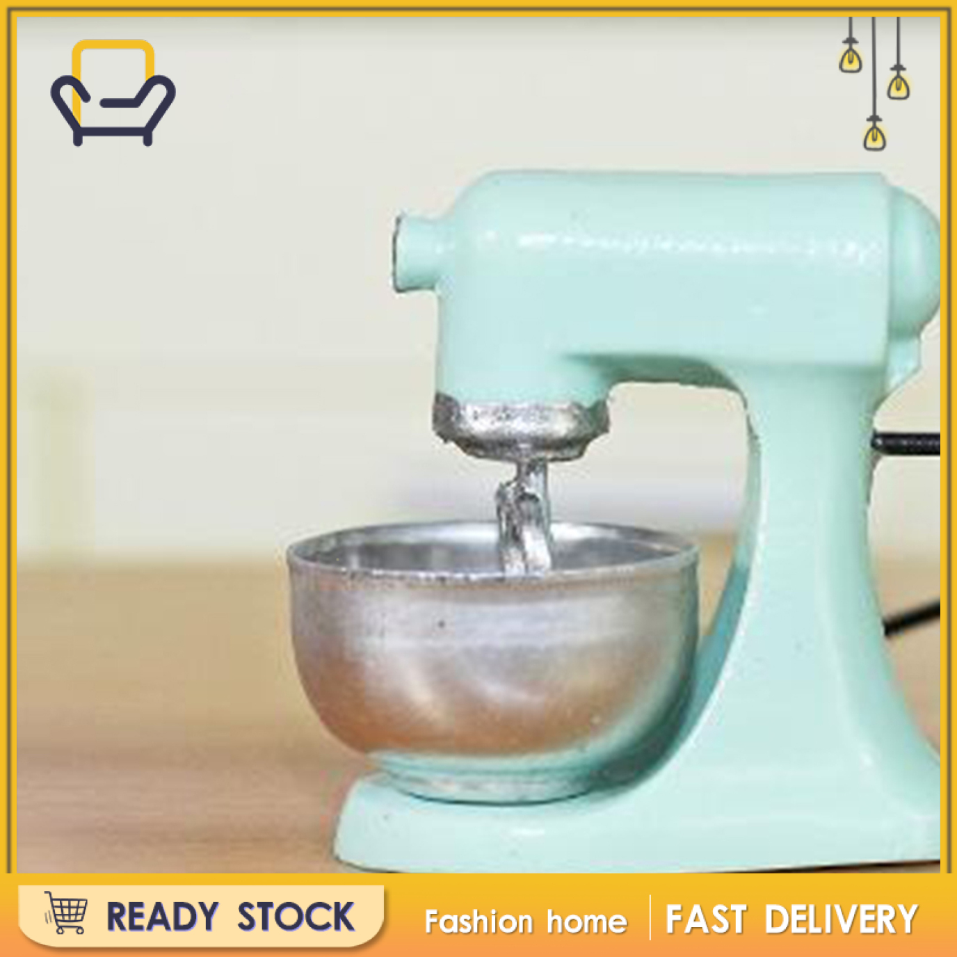 【Fashion home】1:12 Scale Dolls House Miniature Electric Food Mixer Model Blue