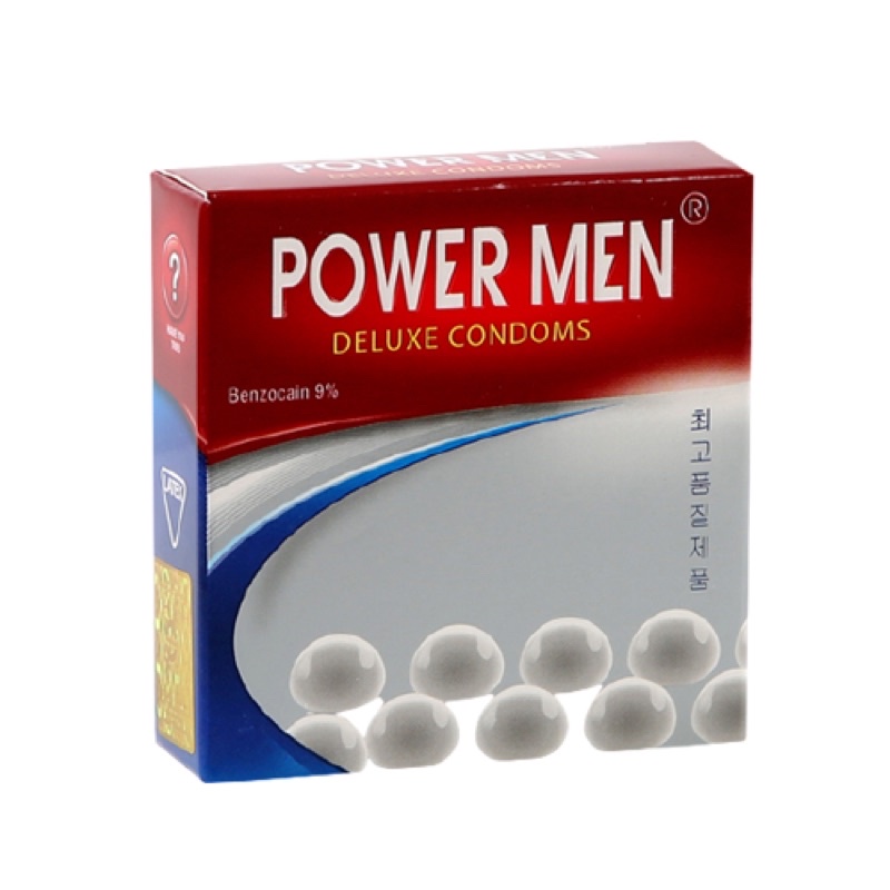 Bao cao su POWER MEN ngọc trai gân gai hộp 3 cái