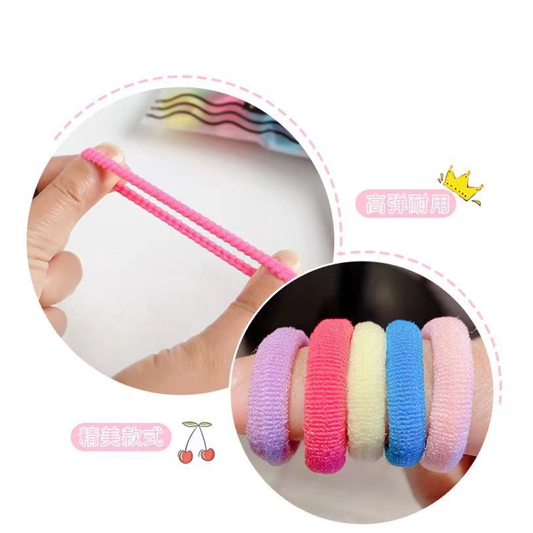 PVN47084 Hộp 100 Dây Buộc Tóc Cho Bé Gái(Hộp Nhựa Trong) Giá Rẻ