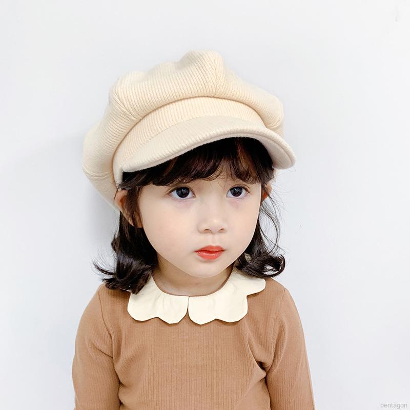 Nón beret màu trơn thời trang cho bé