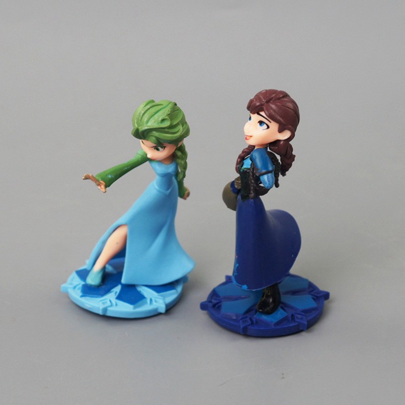 Set búp bê elsa và anna trang trí bánh kem, trang trí bánh sinh nhật