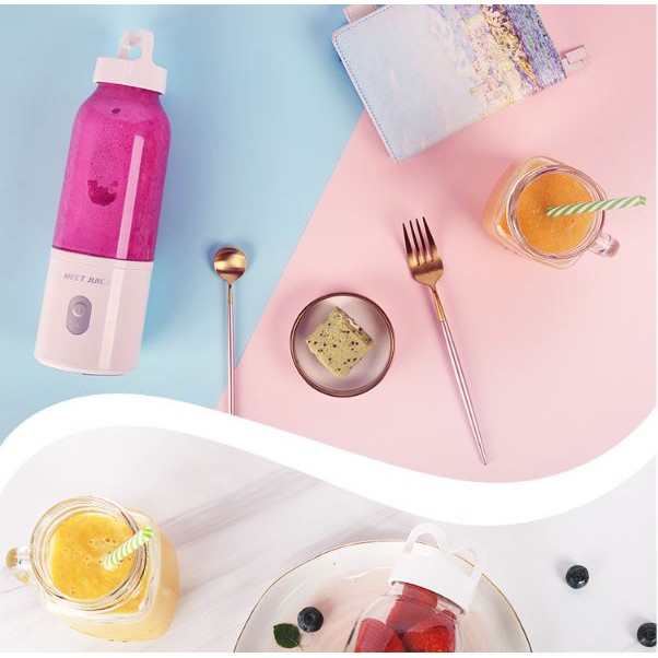 Máy Xay Sinh Tố Cầm Tay Meet Juice cao cấp, nhỏ gọn,xay cực mạnh và an toàn, siêu bền dễ làm sạch