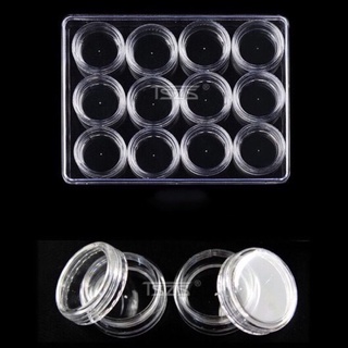 Phụ kiện nail - set 12 hũ đựng phụ kiện nail
