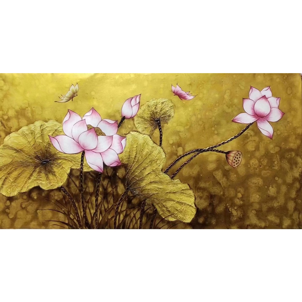 Tranh hoa sen - in canvas kích thước 60x90