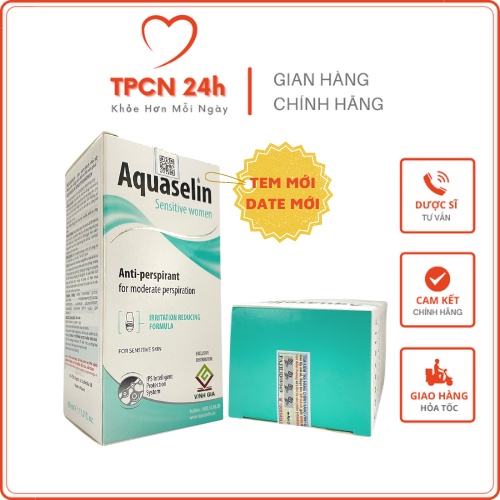 Lăn nách Aquaselin Sensitive Women – Lăn nách nữ loại thường (ít mồ hôi)