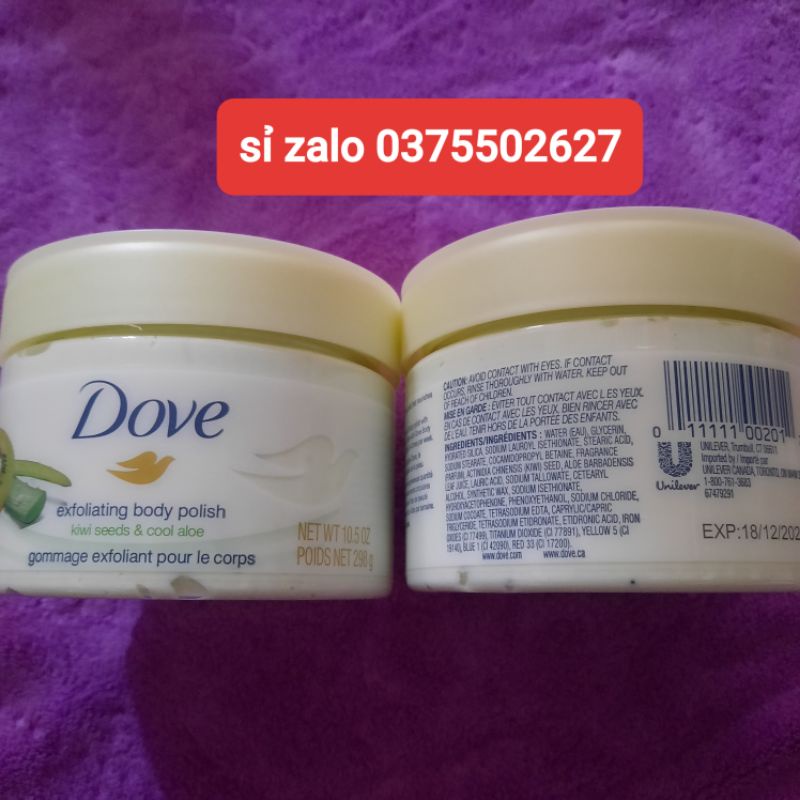 tẩy tế bào chết dove hương kiwi và nha đam