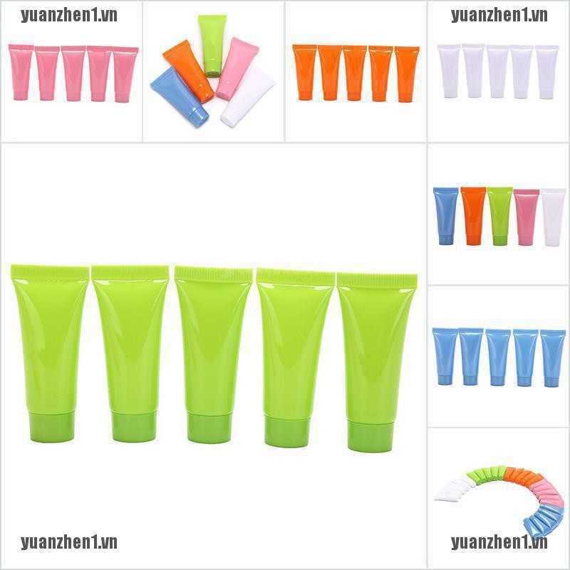 [YUANZHEN1] Bộ 5 Ống Nhựa Rỗng Mềm 5ml Đựng Mỹ Phẩm