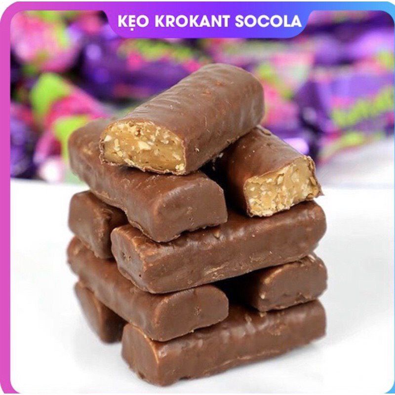 gói kẹo tím krokant nga socola hạnh nhân nga 79k /500g