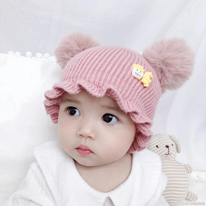 Mũ cotton ấm áp họa tiết hoạt hình cho bé gái