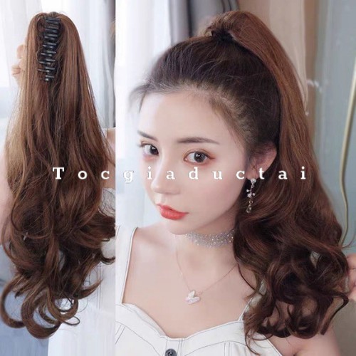 Tóc giả nữ ngoạm xoăn siêu hot / tóc giả nữ cột buộc dạng xoăn dễ dùng cực tiện