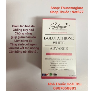 Sakura L- Glutathione White Advance - giảm quá trình lão hoá da , chống nắng giúp giảm nám da ( Chính Hãng )
