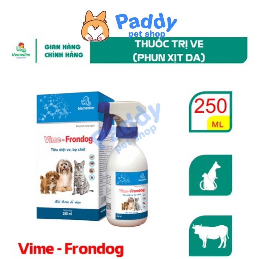 Vime - Frondog Xịt Trị Ve Rận Bọ Chét Cho Chó Mèo 250ml