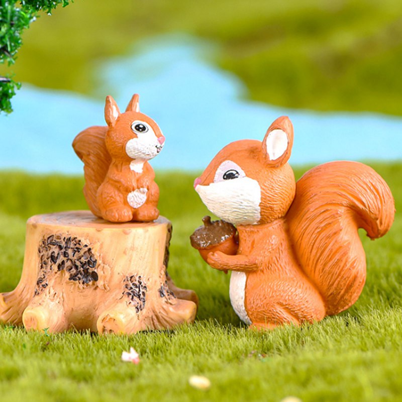 Set 3 mô hình sóc trang trí sân vườn