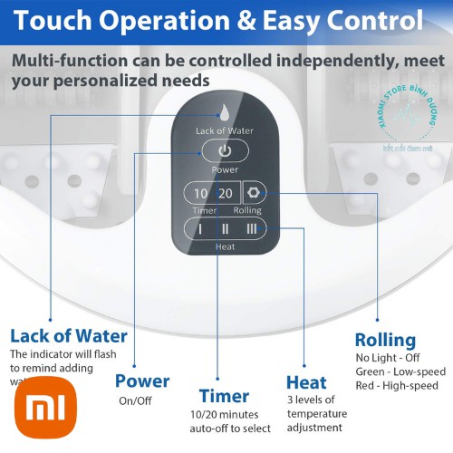 Xiaomi máy massage chân Xiaomi LiYi 99 màu bạc bấm huyện bàn chân có sông hơi mát xa chân 360 độ