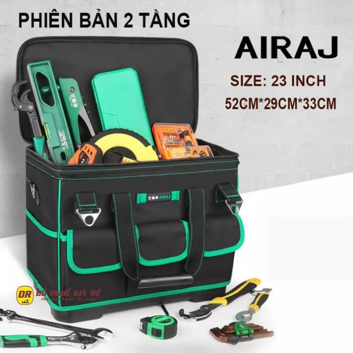 Túi Đựng Đồ Nghề Thợ Điện Cao Cấp AIRAJ Nhật Bản - Túi Đồ Nghề Dụng Cụ Sửa Chữa Đế Nhựa Chống Nước Siêu Bền (DCG)