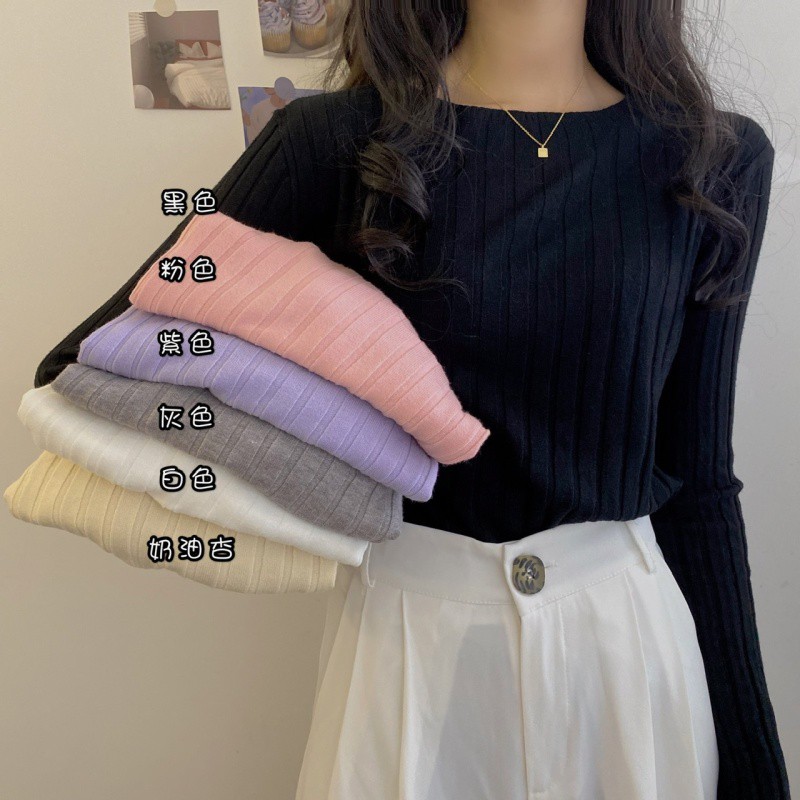 Áo len nữ dài tay cổ tròn thời trang Hàn | BigBuy360 - bigbuy360.vn