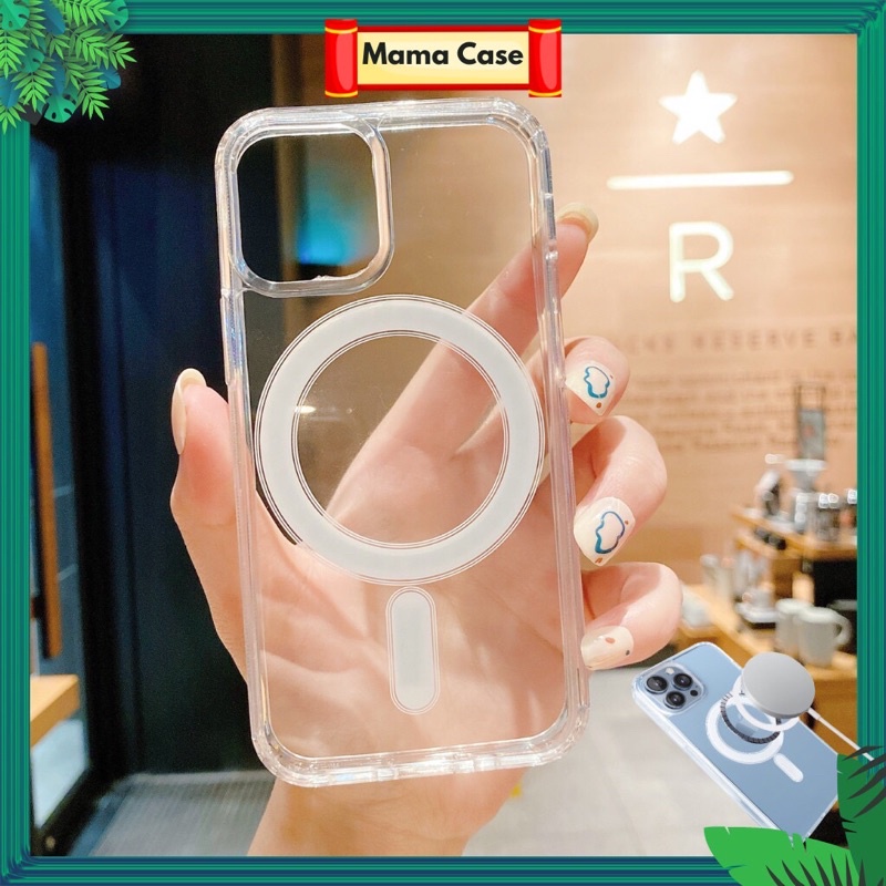 Ốp lưng iphone trong suốt Hỗ Trợ sạc không dây. Dẻo trong, chống ố vàng từ ipX->ip13promax