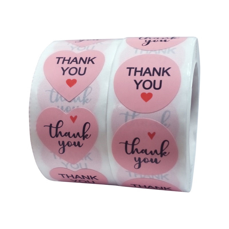 set 100 tem dán/ nhãn dán Thank you mẫu 2 size 2.5 cm