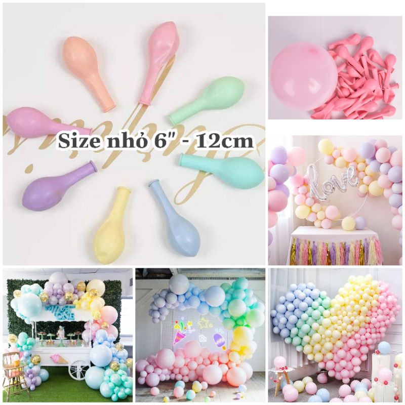 ( Cỡ nhỏ 12cm) Combo 10 Bóng Pastel Macaron trang trí sinh nhật cực đẹp