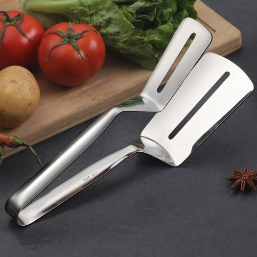 Kẹp inox gắp đồ ăn, xẻng gắp đồ chiên kẹp thực phẩm bằng inox bền đẹp