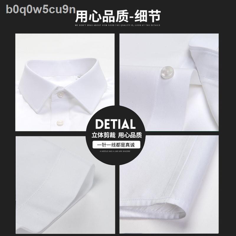 ❐℡❈Pierre Cardin cotton DP may sẵn áo sơ mi nam ngắn tay công sở bình thường chuyên nghiệp trắng nửa