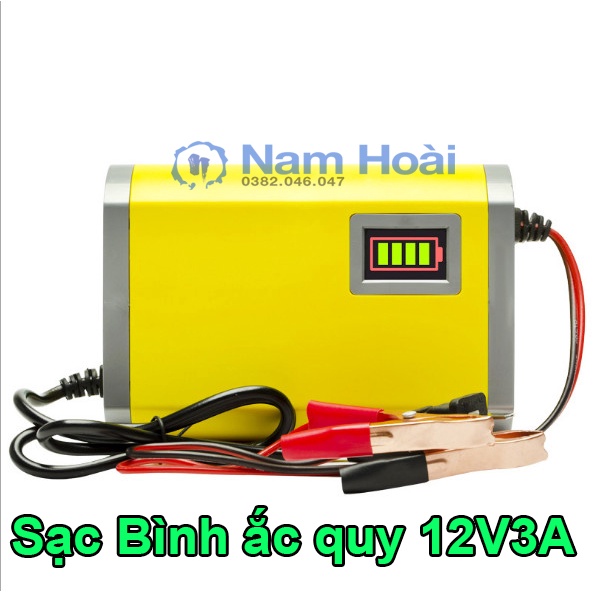 Sạc Bình ắc quy 12V2A,3A,6A phục hồi Sunfat Cho Cả Bình Khô Và Nước Xe Máy ô tô xe điện