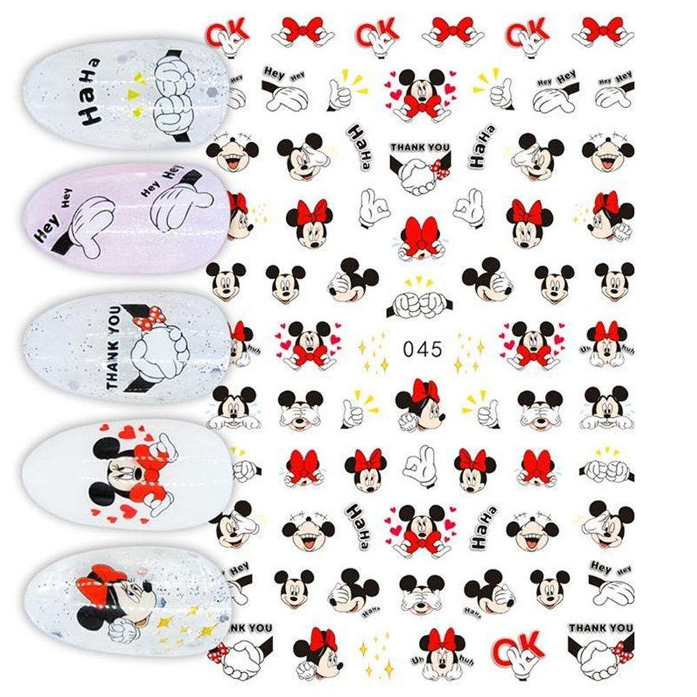 Miếng Dán Trang Trí Móng Tay Hình Chuột Mickey Minnie 3D Dễ Thương