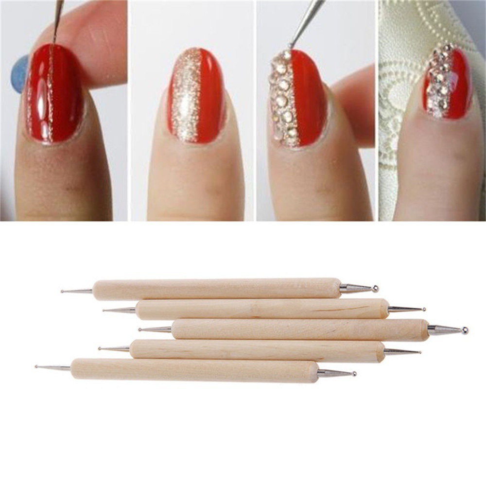 Set 5 bút hai đầu dùng để vẽ họa tiết chấm bi trang trí móng nghệ thuật