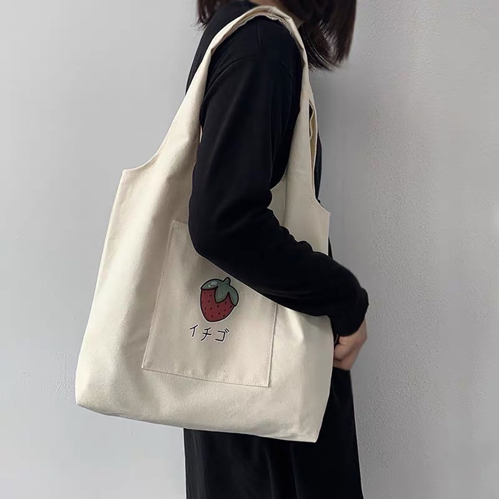 Túi tote vải canvas ulzzang đeo vai thời trang đựng đồ giá rẻ